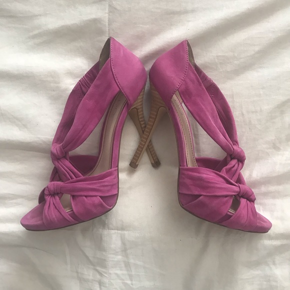 Aldo Pink Suede Heels Size 8 - Picture 5 of 10